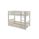 Etagenbett für 2 Kinder mit Rollschubkästen und gerader Leiter 2x 90x200 cm, weiß