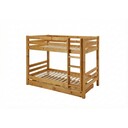 Etagenbett für 2 Kinder mit Rollschubkästen und gerader Leiter 2x 90x200 cm, laugenfarbig