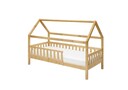 Hausbett für Kinder aus Kiefer Bett, 90x200 cm, laugenfarbig