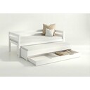 Infanskids Kinderbett Kojenbett mit Gästebett und Rollschubkästen 90 x 200 cm, weiß