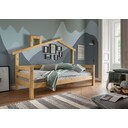 Infanskids Kinderbett mit Hausaufsatz 90 x 200 cm, laugenfarbig