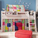 InfansKids Kinderzimmer Butterfly halbhohes Abenteuerbett, weiß, 210 x 117 x 123 cm