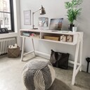 Kinder Schreibtisch höhenverstellbar 126 x 60 cm, weiß