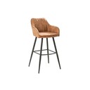 Barstuhl Turin Mikrofaser mit Steppung 52 x 55 x 102 cm, vintage braun