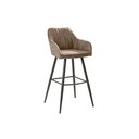 Barstuhl Turin Mikrofaser mit Steppung 52 x 55 x 102 cm, vintage taupe