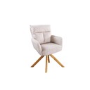 Drehsessel BIG GEORGE 360° mit automatischer Rückstellung, Eichenholzgestell Greige, Eichenfüße