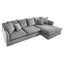 HEAVEN Ecksofa Cord grau - Skandinavischer Komfort von SKANMØBLER 255x160x80 cm, grau