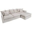 Ecksofa HEAVEN 255cm Federkern abnehmbarer Bezug Strukturstoff Leinen natur 255x160x80 natural