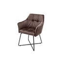 Esszimmer Stuhl Loft mit Armlehnen velvet taupe brown