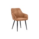 Esszimmer Stuhl Turin Mikrofaser mit Armlehnen Vintage braun