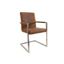 Freischwinger Loft Esszimmerstuhl mit Armlehnen, Mikrofaser 54 x 55 x 91 cm, antik braun