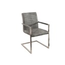 Freischwinger Loft Esszimmerstuhl mit Armlehnen, Mikrofaser 54 x 55 x 91 cm, antik grau