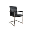 Freischwinger Loft Esszimmerstuhl mit Armlehnen, Mikrofaser 54 x 55 x 91 cm, antik schwarz