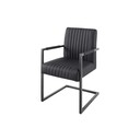Freischwinger Stuhl Big Aston, Leder, Federkern schwarz