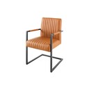 Freischwinger Stuhl Big Aston, Leder, Federkern vintage cognac