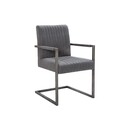 Freischwinger Stuhl Big Aston, Mikrofaser 55 x 65 x 90 cm, vintage grau