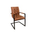 Freischwinger Stuhl Oxford Mikrofaser 55 x 55 x 90 cm, vintage braun