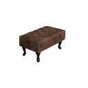 Fußhocker CHESTERFIELD Antik-Look Microfaser braun 80 x 45 x 40 cm