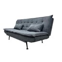 Schlafsofa Jazz 3-Sitzer 195 cm, Strukturstoff dunkelgrau
