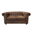 Sofa CHESTERFIELD 2-Sitzer Antikoptik braun 150 x 85 x 75 cm