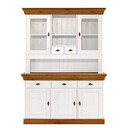 Buffet Bergen Landhaus Massivholz 143,2x196,5x44,9 cm, weiß, bernstein