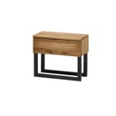 Nachtkommode Wildeiche Massivholz mit Metallkufen – Skandinavisches Design 45 x 35 x 41 cm