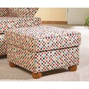 Horsens Ohrensessel Caro Hocker Natur Karo, 55 x 55 x 39 cm