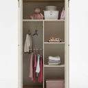Romantik Kleiderschrank Kinderzimmer 2-türig, komplett weiß gewachst