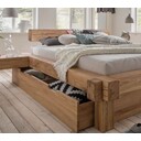 Balkenbett Wildeiche Sonderborg Schublade einseitig, 199 x 68 x 23,8 cm