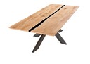 TPT Harztisch mit Schweizer Kante & Spider-Gestell Spinne 40 Wildeiche/Schwarz - 180 x 100 x 75 cm