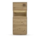 Highboard I mit Glaseinsatz und Beleuchtung Davos Wildeiche natur 63 x 43,5 x 144,5 cm, Anschlag links