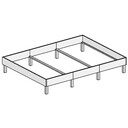 La Familia - Das Familienbett extra breit, Wildeiche Bettrahmen 270 x 200 cm  B275 x T220 x H90 cm, ohne Kopfteil