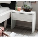 Schwebebalkenbett Oure aus Kiefer Nachtkommode freistehend weiß, 50 x 35 x 45 cm