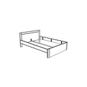 Doppelbett Vita aus Kiefer Massivholz 140 x 200 cm, gebeizt/geölt, ohne Schubkästen