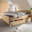 Doppelbett Vita mit 4 Schubkästen Kiefer Massivholz 140 x 200 cm, gebeizt/geölt
