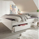 Doppelbett Vita mit 4 Schubkästen Kiefer Massivholz 140 x 200 cm, weiß