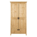 Infans Kleiderschrank 2-türig Solvita aus massiver Kiefer laugenfarbig