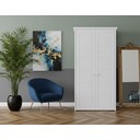 Kleiderschrank Vita mit Kassettenfront 2-türig, Kiefer Massiv 113 x 62 x 224 cm, weiß