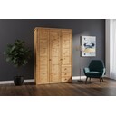 Kleiderschrank Vita mit Kassettenfront 3-türig, Kiefer Massiv 163 x 62 x 224 cm, gelaugt