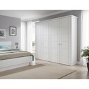 Kleiderschrank Vita mit Kassettenfront 4-türig, Kiefer Massiv 214 x 62 x 224 cm, weiß