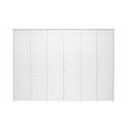 Kleiderschrank Vita mit Kassettenfront 6-türig, Kiefer Massiv 315 x 62 x 224 cm, weiß