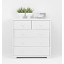Kommode Vita aus massiver Kiefer, 3 große, 2 kleine Schubladen 100 x 104 x 43 cm, weiß