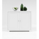 Wohnglücklich Kommode Vita Kiefer Massivholz, 2 Türen 109 x 92 x 47 cm, weiß