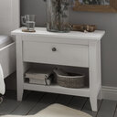 Nachtkommode Solvita aus massiver Kiefer weiß, 58 x 40 x 51 cm