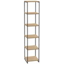 Offenes Regal 40 cm Lissabon aus massiver Wildeiche 6 Böden: 40 x 40 x 198 cm