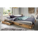 Palettenbett mit Schublade Doppelbett - laugenfarbig - 140 x 200 cm