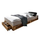 Palettenbett mit Schublade Einzelbett - laugenfarbig - 90 x 200 cm