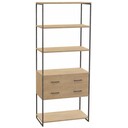 Regal Lissabon mit 2 Schubladen & 4 Böden, Wildeiche 80 x 40 x 198 cm