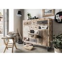 Unikat Hochkommode Ethno V aus massivem Mangoholz 115 x 103 x 36 cm